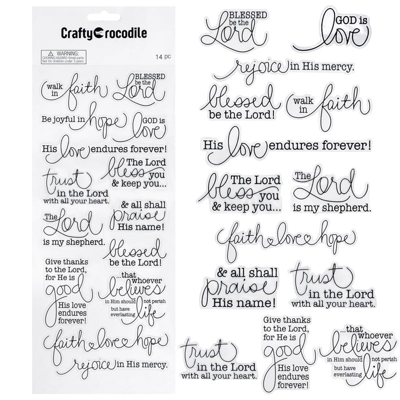 CraftyCrocodile Religious Christian Bible Stickers - Clear Handwritten Inspirational Prayer Faith Scripture Biblical Stickers for Scrapbooking and Bible Journaling - Image 2